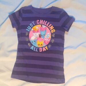 'Just chilling all day' shopkin girls shirt 10-12